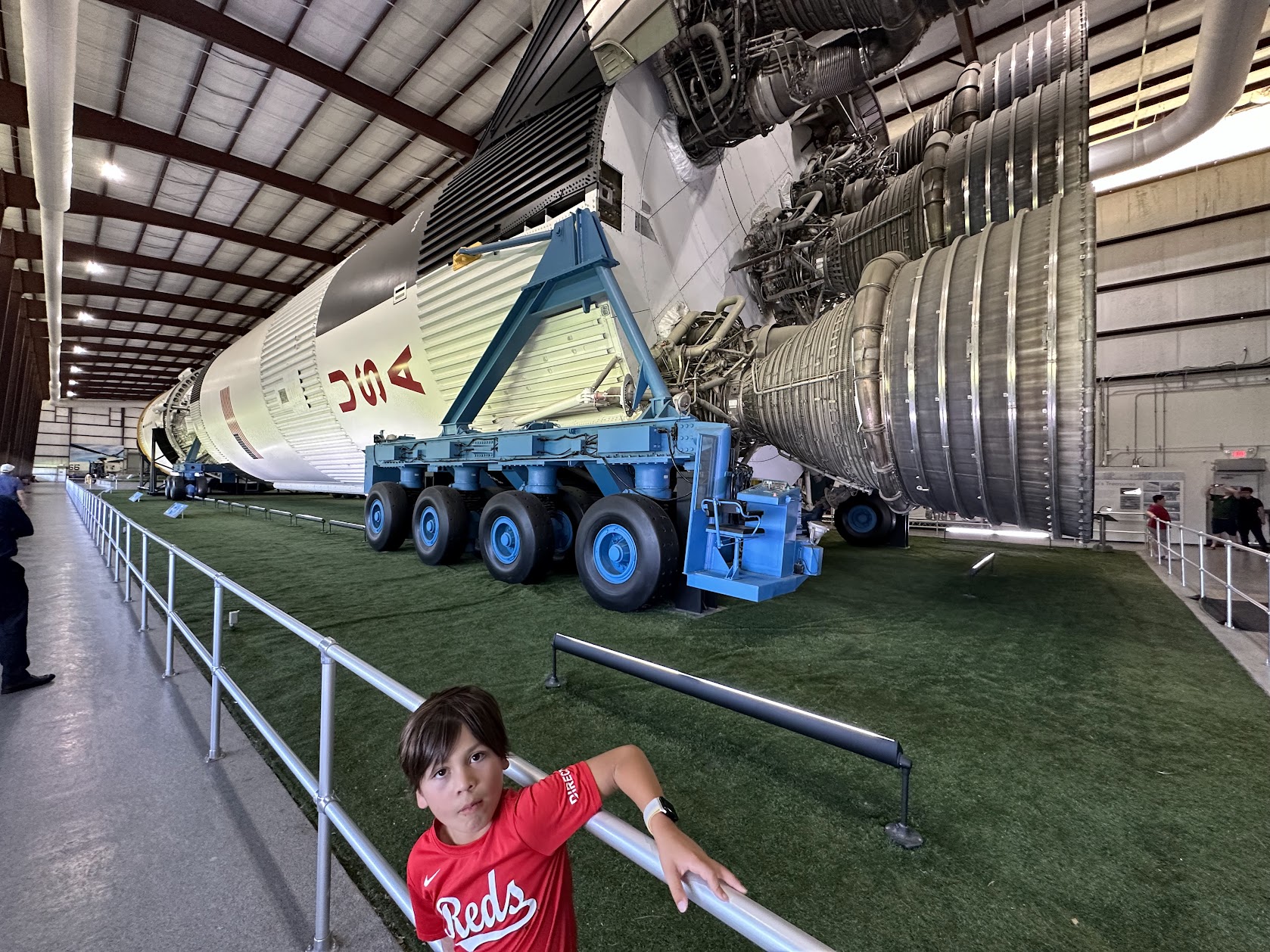 Standing in-front of the Saturn-V Rocket